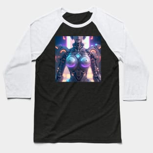 Cyberpunk Cyborg Female Torso Baseball T-Shirt